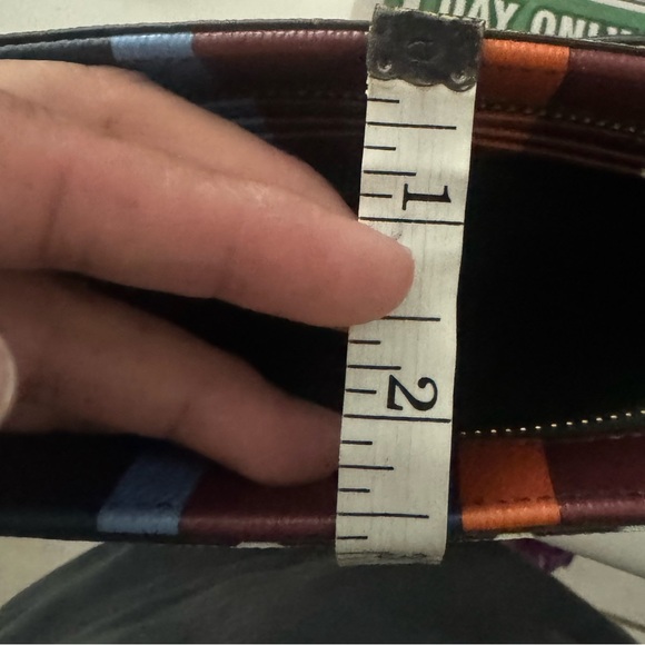 Tory Burch Blue and Brown Crossbody Bag with Striking Stripes - Picture 5 of 8